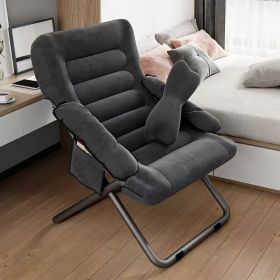 Folding Floor Sofa Chair with Adjustable Backrest 3 Reclining Positions Comfortable Lazy Lounge Chair for Dorm Bedroom Living Room Patio Garden Single