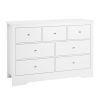 VEVOR 7 Drawer Dresser, Wooden Chest of Drawers with Sliding with Anti-tip Device, Modern Minimalist Dresser Chest