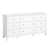 VEVOR 9 Drawer Dresser, Wooden Chest of Drawers with Sliding and Anti-tip Device, Retro Minimalist Dresser Chest