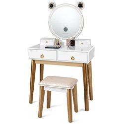 Vanity Table Touch Screen Dimming Mirror W/Bluetooth Speakers