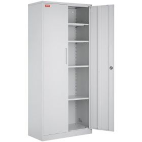 VEVOR Metal Storage Cabinet, Steel Locking Storage Cabinet with 2 Magnetic Doors and 4 Adjustable Shelves