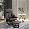 Massage Recliner Chair with Ottoman, 360æ³ Swivel, 10-Point Vibration, Remote Control, Plush Comfort, Brown