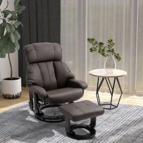 Massage Recliner Chair with Ottoman, 360æ³ Swivel, 10-Point Vibration, Remote Control, Plush Comfort, Brown