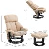 Beige Massage Recliner Chair with Ottoman, 10-Point Vibrating Heat Function, Ultimate Comfort