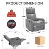 Heat Massage Manual Recliner Chair with Rocker and Swivel in Fabric for Living Room, Grey