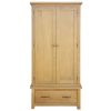 Wardrobe with 1 Drawer 35.4"x20.5"x72" Solid Oak Wood