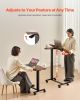 VEVOR Overbed Table, Mobile Bed Side Table with Flip Desktop and 4 Wheels, Height & Angle Adjustable Rolling Laptop Desk with Cup Holder