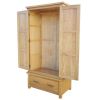 Wardrobe with 1 Drawer 35.4"x20.5"x72" Solid Oak Wood
