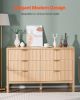 VEVOR 6 Fluted Drawer Dresser, Wooden Chest of Drawers with Sliding & Anti-tip Device, Modern Minimalist Dresser Chest
