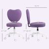 HOMCOM Heart Love Shaped Back Design Office Chair with Adjustable Height, Purple