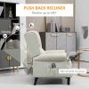 Vibrating Massage Recliner Chair with Heat, Beige Wingback Push Back Chair, Ultimate Living Room Comfort