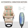 Beige Massage Recliner Chair with Ottoman, 10-Point Vibrating Heat Function, Ultimate Comfort