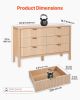 VEVOR 6 Fluted Drawer Dresser, Wooden Chest of Drawers with Sliding & Anti-tip Device, Modern Minimalist Dresser Chest