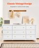 VEVOR 9 Drawer Dresser, Wooden Chest of Drawers with Sliding and Anti-tip Device, Retro Minimalist Dresser Chest