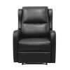 Black Reclining Chair 1pc Comfort Seating Faux Leather Upholstery Living Room Furniture Solid Wood