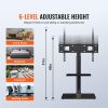 VEVOR TV Stand Mount, Swivel Tall TV Stand for 32 to 65 inch TVs, Height Adjustable Portable Floor TV Stand with Tempered Glass Base for Bedroom