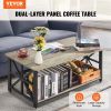 VEVOR 40" Farmhouse Coffee Table, Rectangle Coffee Table with Open Storage Compartment, Wooden Rustic Cocktail Table for Living Room, Bedroom