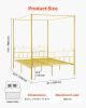 VEVOR Queen Size Canopy Bed Frame Metal Canopy Bed with Headboard & Four Posters