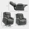 HOMCOM Power Lift Recliner Chair with Massage and Heat, Electric Lift Chair with Side Pockets for Elderly, Gray