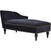 58" Velvet Chaise Lounge; Button Tufted Right Arm Facing Lounge Chair with Nailhead Trim & Solid Wood Legs for Living Room or Office; Sleeper Lounge S