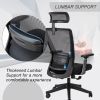 High back office mesh chair with lumbar support; color black; 300lbs