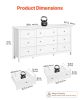 VEVOR 9 Drawer Dresser, Wooden Chest of Drawers with Sliding and Anti-tip Device, Retro Minimalist Dresser Chest