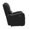 Black Reclining Chair 1pc Comfort Seating Faux Leather Upholstery Living Room Furniture Solid Wood