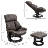 Massage Recliner Chair with Ottoman, 360æ³ Swivel, 10-Point Vibration, Remote Control, Plush Comfort, Brown