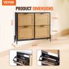 VEVOR Rattan Shoe Cabinet, Narrow Shoe Storage Organizer with 4 Flip Drawers, Slim Shoe Entryway Storage Cabinet with Metal Legs, Ideal for Entryway