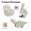 Power Lift Recliner Chair for Elderly, Recliner chair with Massage & Heat, Electric Leather Lift Recliner Chair for Living Room with Side Pocket
