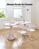 VEVOR 4 Pack Folding Chairs, Foldable Plastic Chairs with Heavy Duty Metal Frame, Portable Folding Card Table Chairs