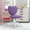 HOMCOM Heart Love Shaped Back Design Office Chair with Adjustable Height, Purple