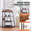 VEVOR 4-Tier AV Media Stand with Power Strips, Corner TV Stand with LED Lights