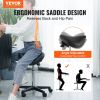 VEVOR Saddle Stool with Wheels, 400 LBS Weight Capacity, Height Adjustable Thickened PU Leather Swivel Saddle Stool Chair for Salon, Spa, Tattoo