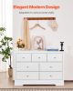 VEVOR 7 Drawer Dresser, Wooden Chest of Drawers with Sliding with Anti-tip Device, Modern Minimalist Dresser Chest