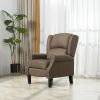 HOMCOM Wingback Brown Recliner Massage Chair with Heat Fabric Sofa Remote Control and Footrest for Living Room