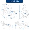 23" Seat Width and High Back Large Size Blue Grey Chenille Power Lift Recliner Chair with 8-Point Vibration Massage and Lumbar Heating