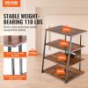 VEVOR 4-Tier AV Media Stand with Power Strips, Corner TV Stand with LED Lights