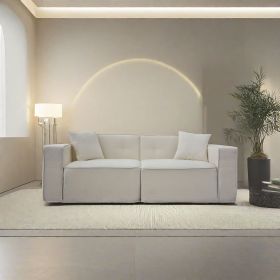 Full Foam Compression Sofa, Modern Sofa Couch, 2-3 Seat Mid Century Indoor Couch, Exquisite Upholstered Loveseat for Living Room,Bedroom,Apartment (Color: Beige)