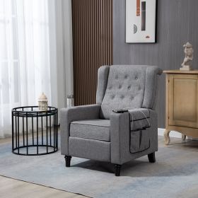 Arm Pushing Recliner Chair, Modern Button Tufted Wingback Push Back Recliner Chair (Color: as Pic)