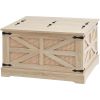 VEVOR Rattan Coffee Table Rectangle Rattan Coffee Table 2-Tier for Living Room