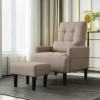 Living room sofa single chair with ottoman, Modern multi-function fabric living room chair bed