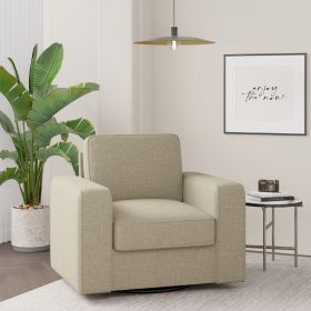 The modern-style single sofa chair can rotate 360 degrees with a spring-supported seat surface to enhance your sitting experience and adapt to your li (Color: Beige)