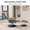 010-Ergonomic Recliner Chair with Ottoman, Modern Chenille Fabric Massage Swivel Lounge Chair with Footrest, Adjustable Backrest for Home or Office