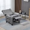 Arm Pushing Recliner Chair, Modern Button Tufted Wingback Push Back Recliner Chair