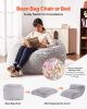 VEVOR Bean Bag Bed Chair, Convertible Chair from BeanBag to Lounge or Mattress, Gaint Bean Bag Chair Bed with Washable Cover for Adults, Fluffy Plush